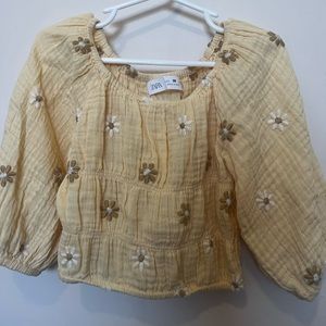 ZARA kids(girls) daisy embroidered top NWOT